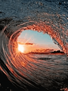 Rolling Wave at Sunset (moving image)